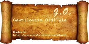 Gavrilovits Olívia névjegykártya